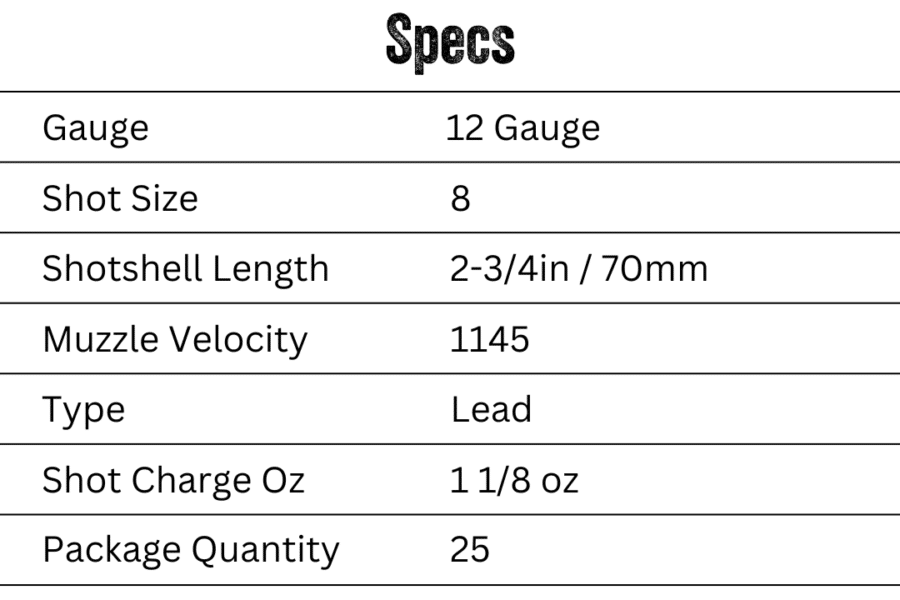 Top Gun 12 Gauge 8 Shot Size Federal